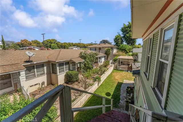 a view of a city from a balcony