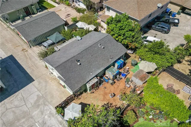an aerial view of a house