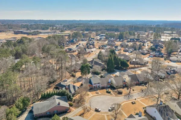 an aerial view of multiple house