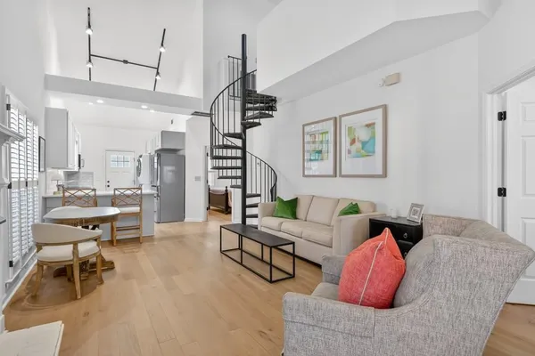 a living room with furniture