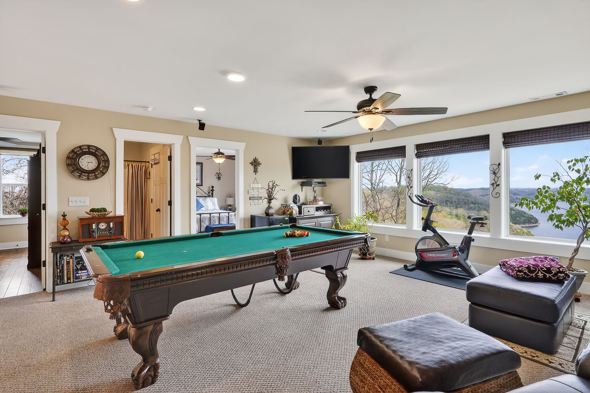 195 Coventry Way Smithville, TN 37166 - Photo 36 of 62 a living room with furniture pool table and a large window