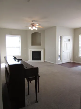 an empty room with windows