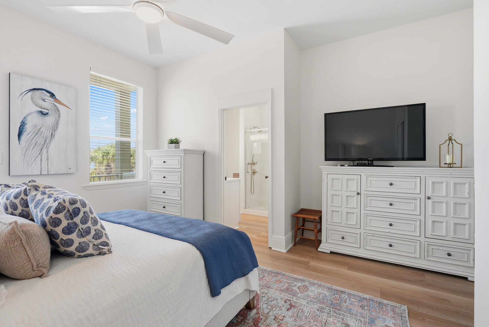 122 Shorebird Drive, Unit 821 Santa Rosa Beach, FL 32459 - Photo 13 of 36 a bedroom with a bed and a flat screen tv