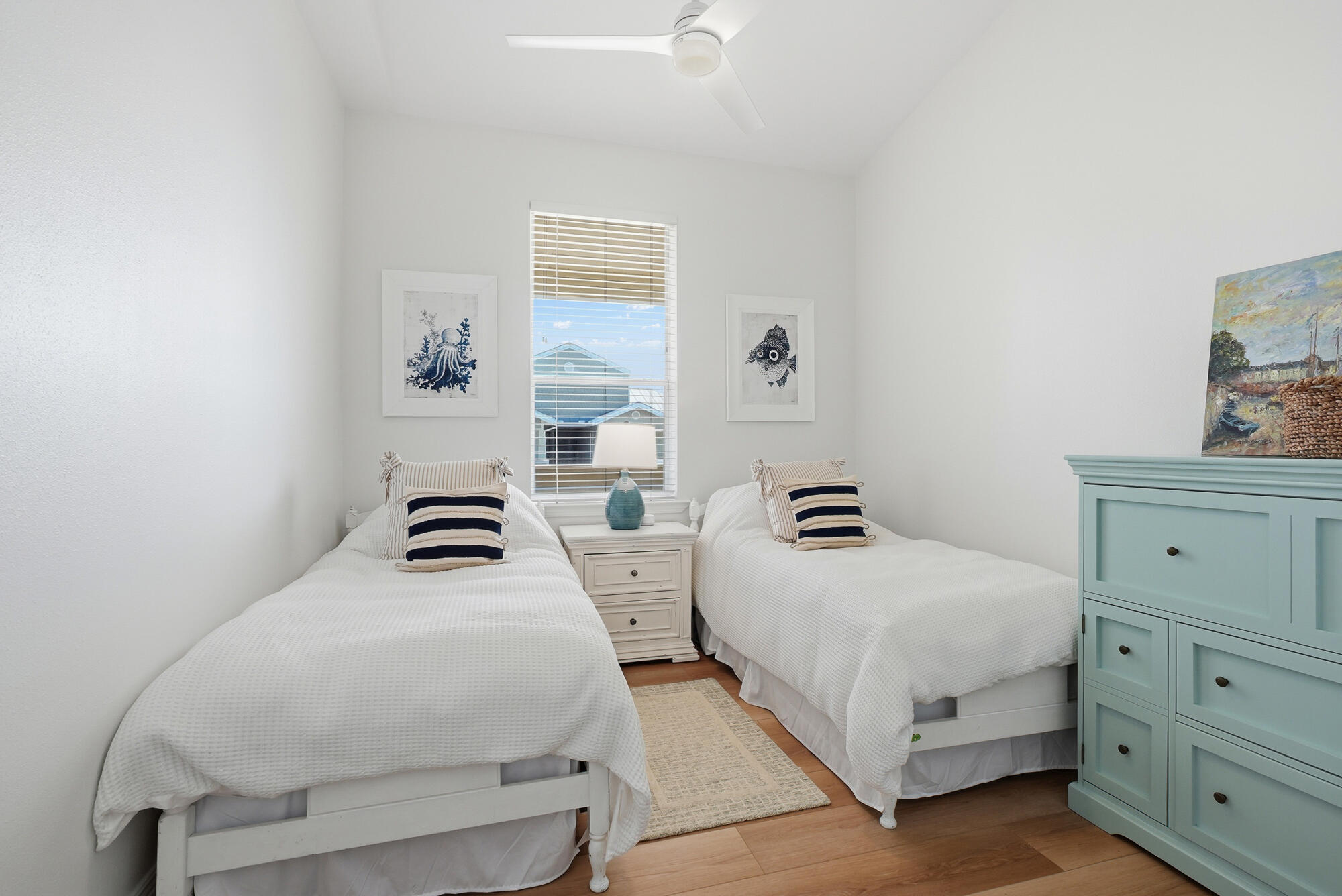 122 Shorebird Drive, Unit 821 Santa Rosa Beach, FL 32459 - Photo 22 of 36 a bedroom with two beds and painted walls
