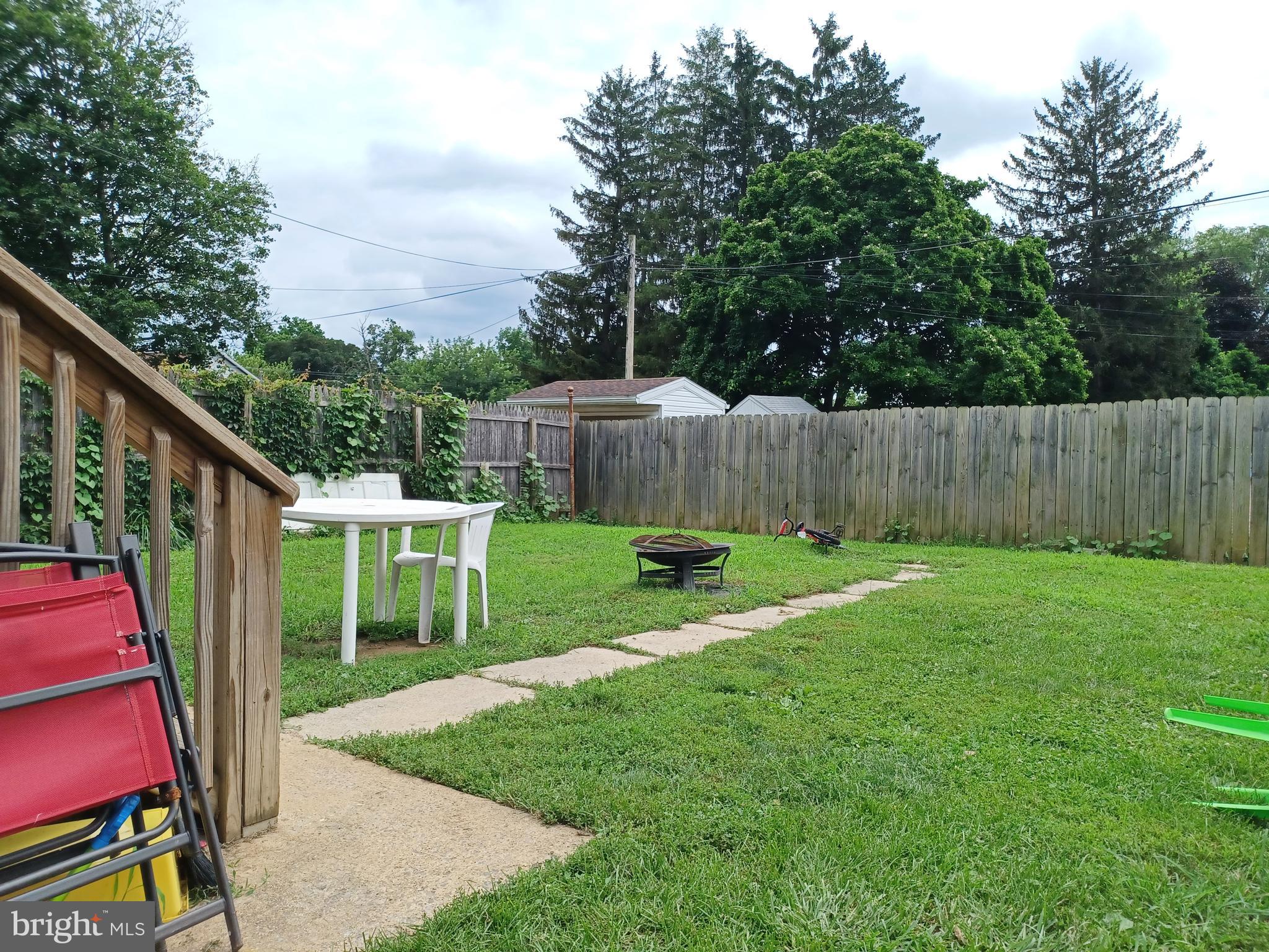 43 West Ferdinand Street Manheim, PA 17545 - Photo 19 of 23 a view of a backyard with a small cabin and wooden fence