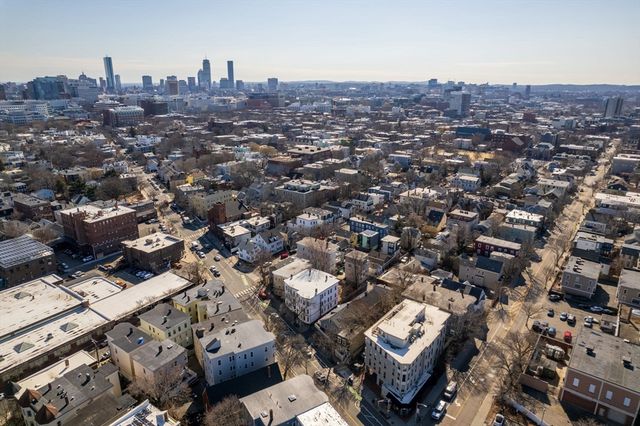 an aerial view of a city