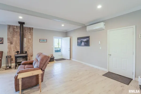 a living room with furniture