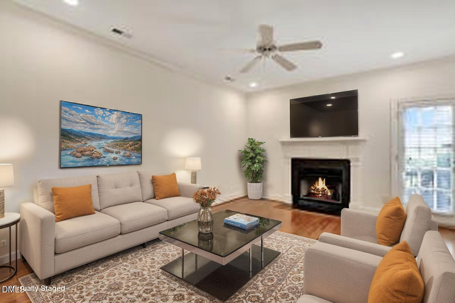 814 Cotton Exchange Court Raleigh, NC 27608 - Photo 1 of 35 a living room with furniture and a fireplace