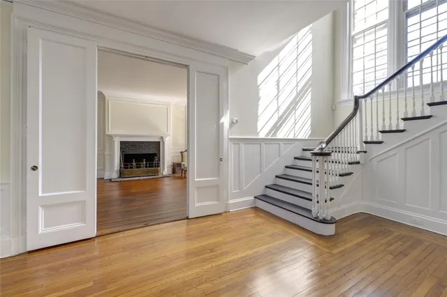 a view of livingroom with hardwood floor and a window