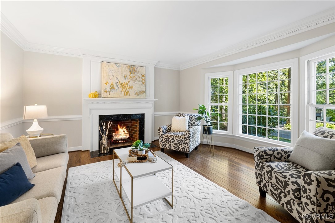 17 Dahlgren Road Richmond, VA 23238 - Photo 6 of 49 a living room with furniture and a fireplace