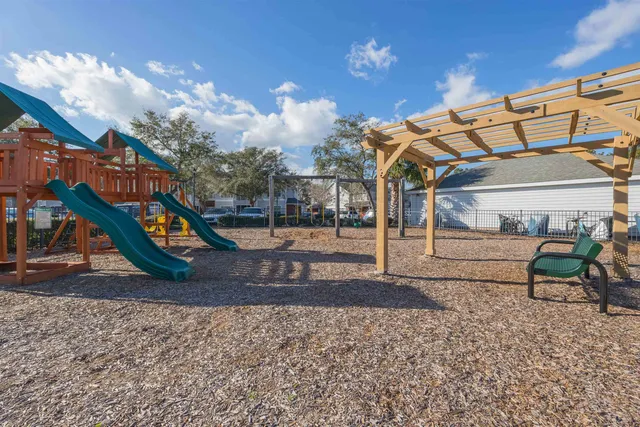 a view of a park with a bench