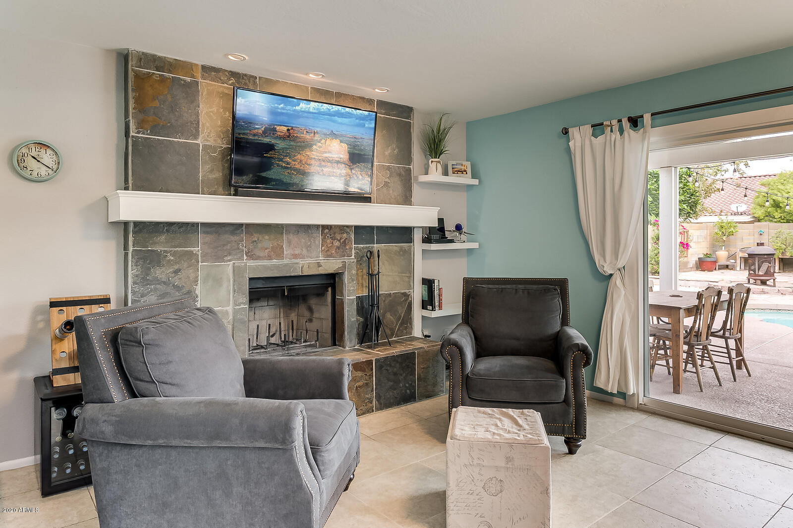 1838 East Redfield Road Phoenix, AZ 85022 - Photo 12 of 64 Family Room - Slate Fireplace