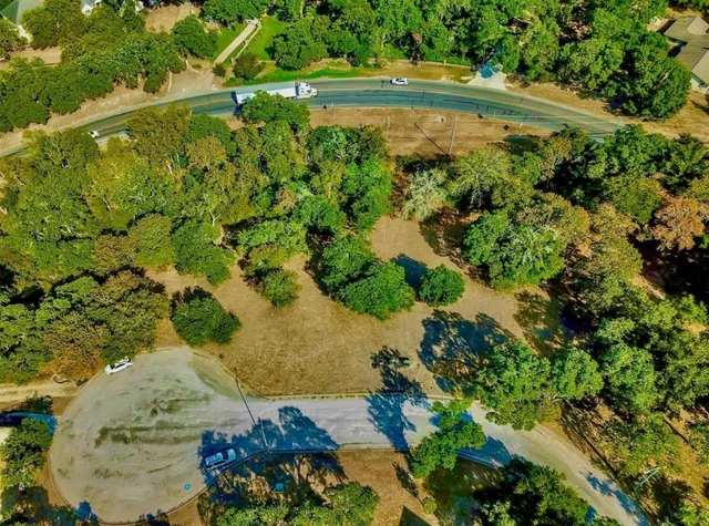 a view of a lake with a park