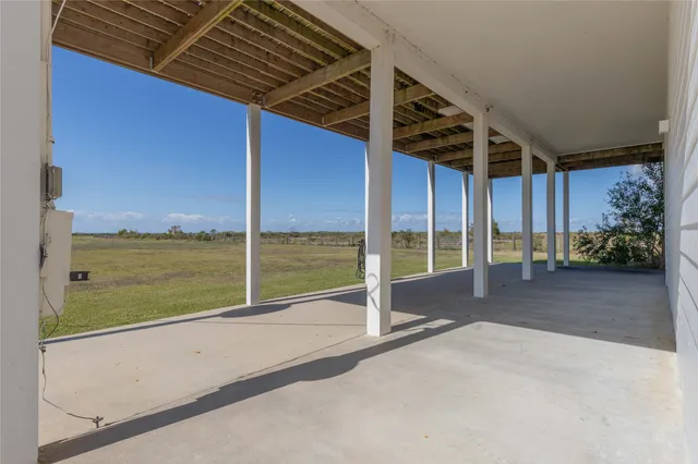 a view of an ocean & building