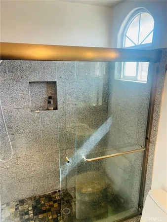 a bathroom with a shower