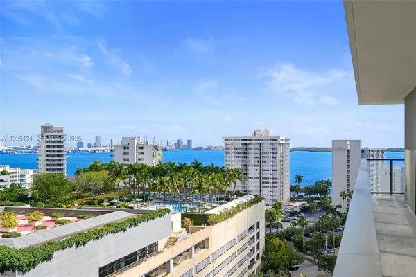 a view of a city and tall buildings in the background