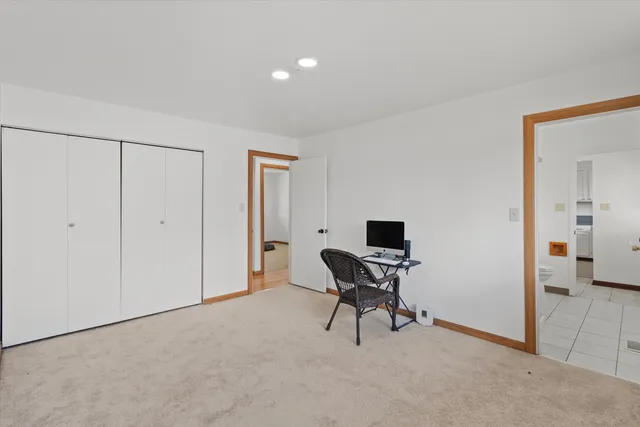 a view of workspace with cabinet