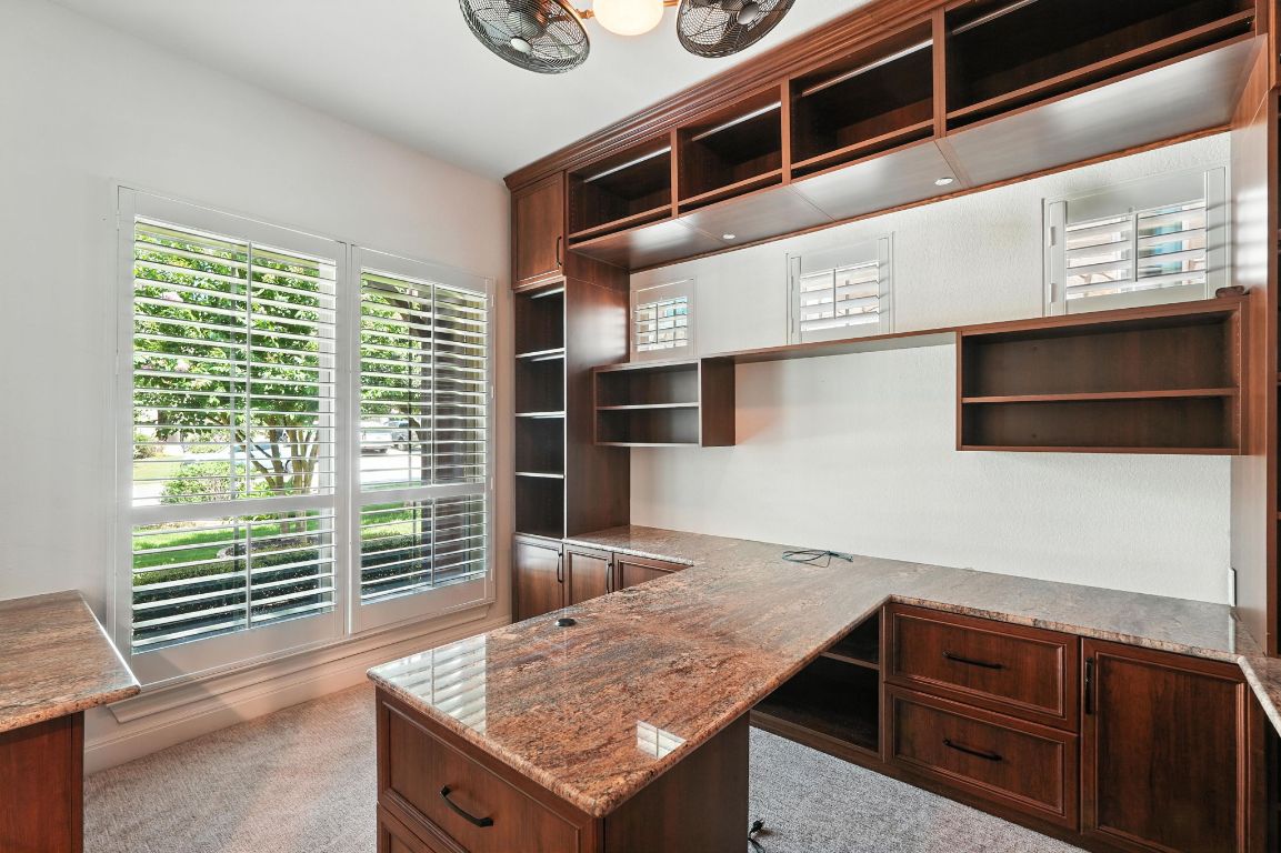 15729 De Fortuna Drive Bee Cave, TX 78738 - Photo 23 of 40 Unfurnished office with built in study area and light carpet