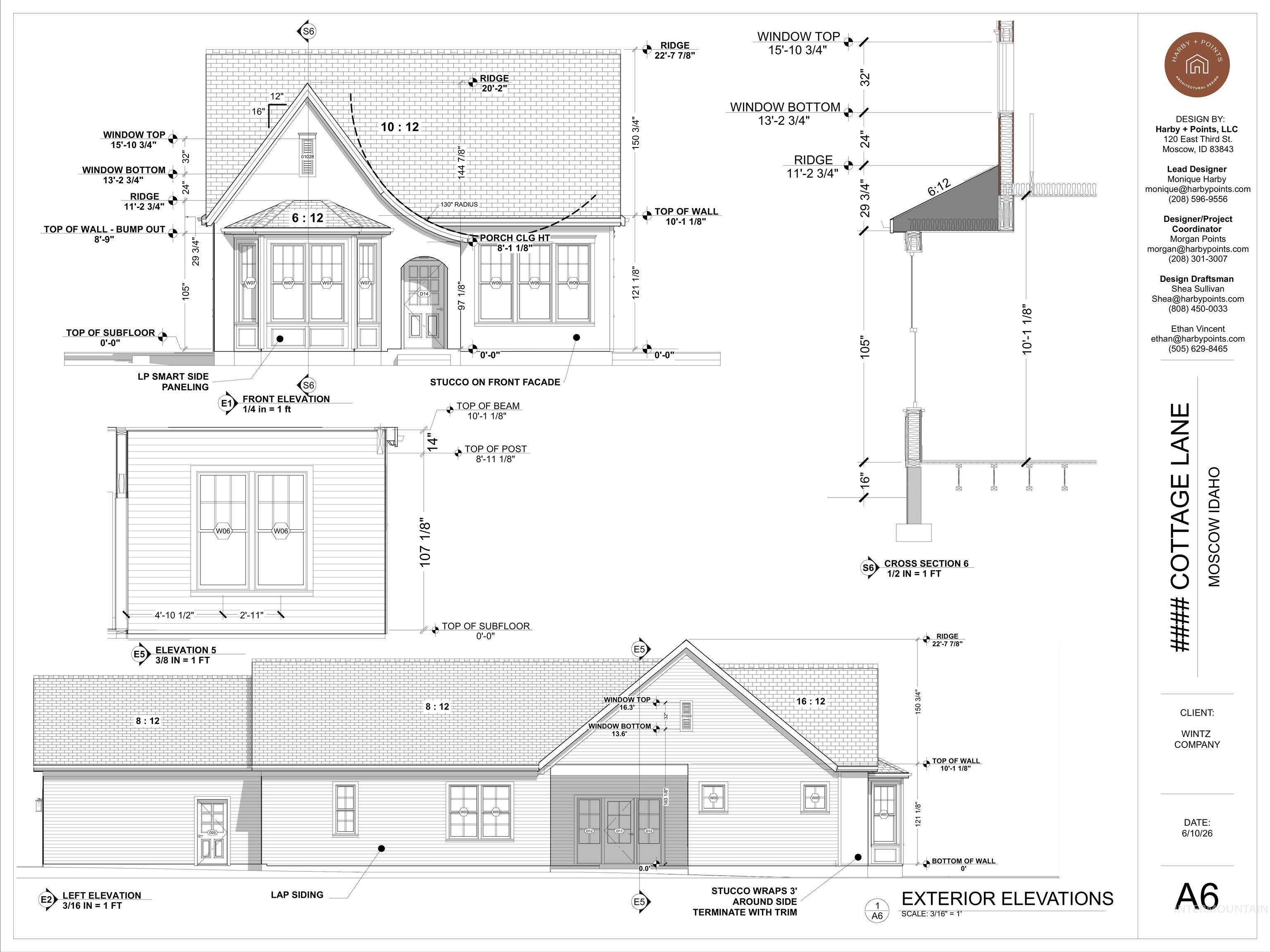 1463 Cottage Lane Moscow, ID 83843 - Photo 16 of 23 Exterior Elevations. Detailing the property's external dimensions and architectural features