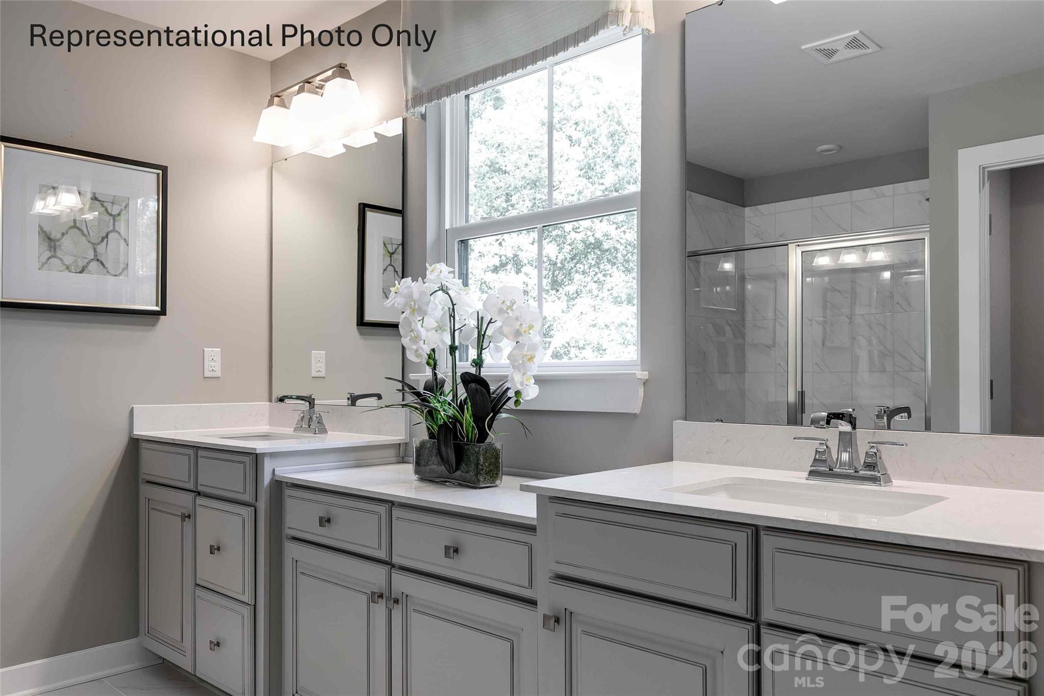 2023 Grain Orchard Road Indian Trail, NC 28079 - Photo 8 of 12 a bathroom with a sink double vanity and a mirror