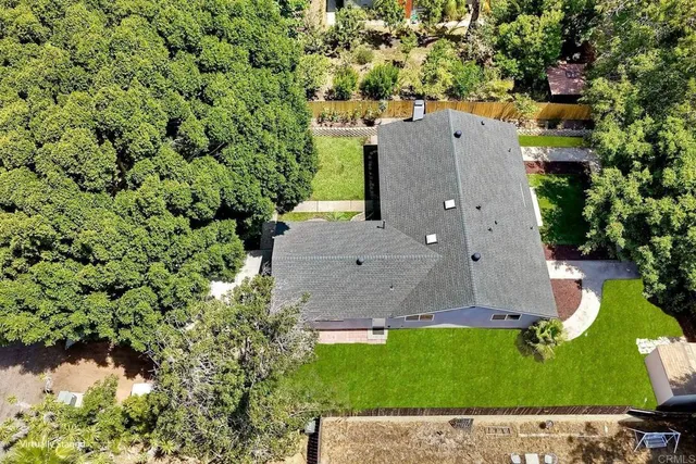an aerial view of a house
