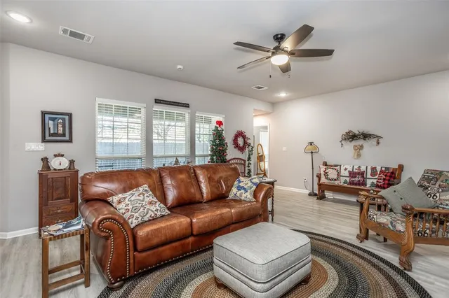 a living room with furniture