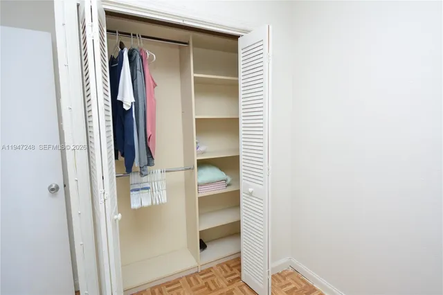 a close view of closet