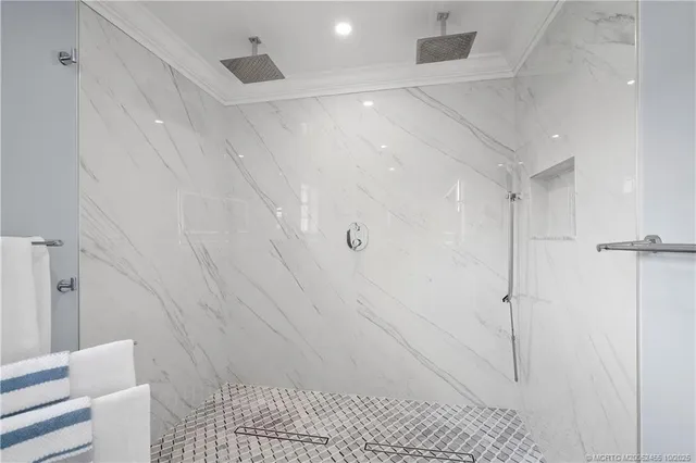 a bathroom with a shower