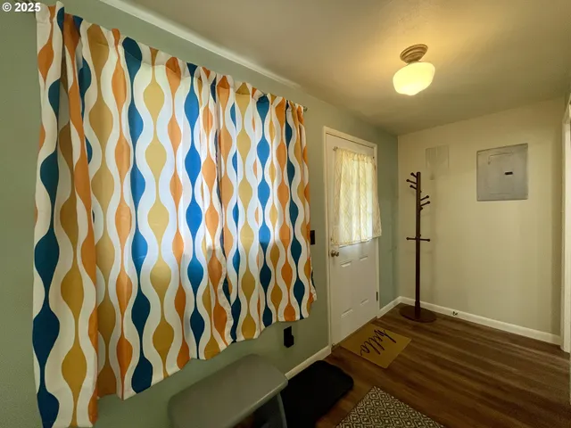 a view of a small yard from a window