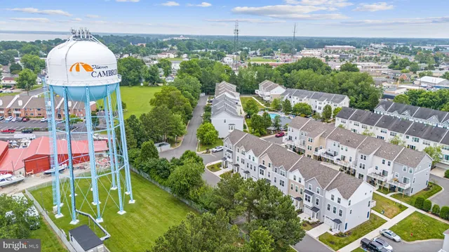 a view of a lake with a large bridge