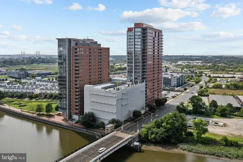a view of a city with tall buildings