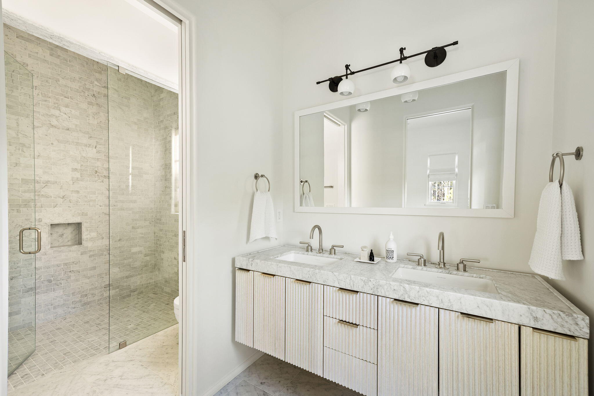 53 Portico Ln Inlet Beach Inlet Beach, FL 32461 - Photo 23 of 47 a bathroom with a granite countertop sink mirror and double