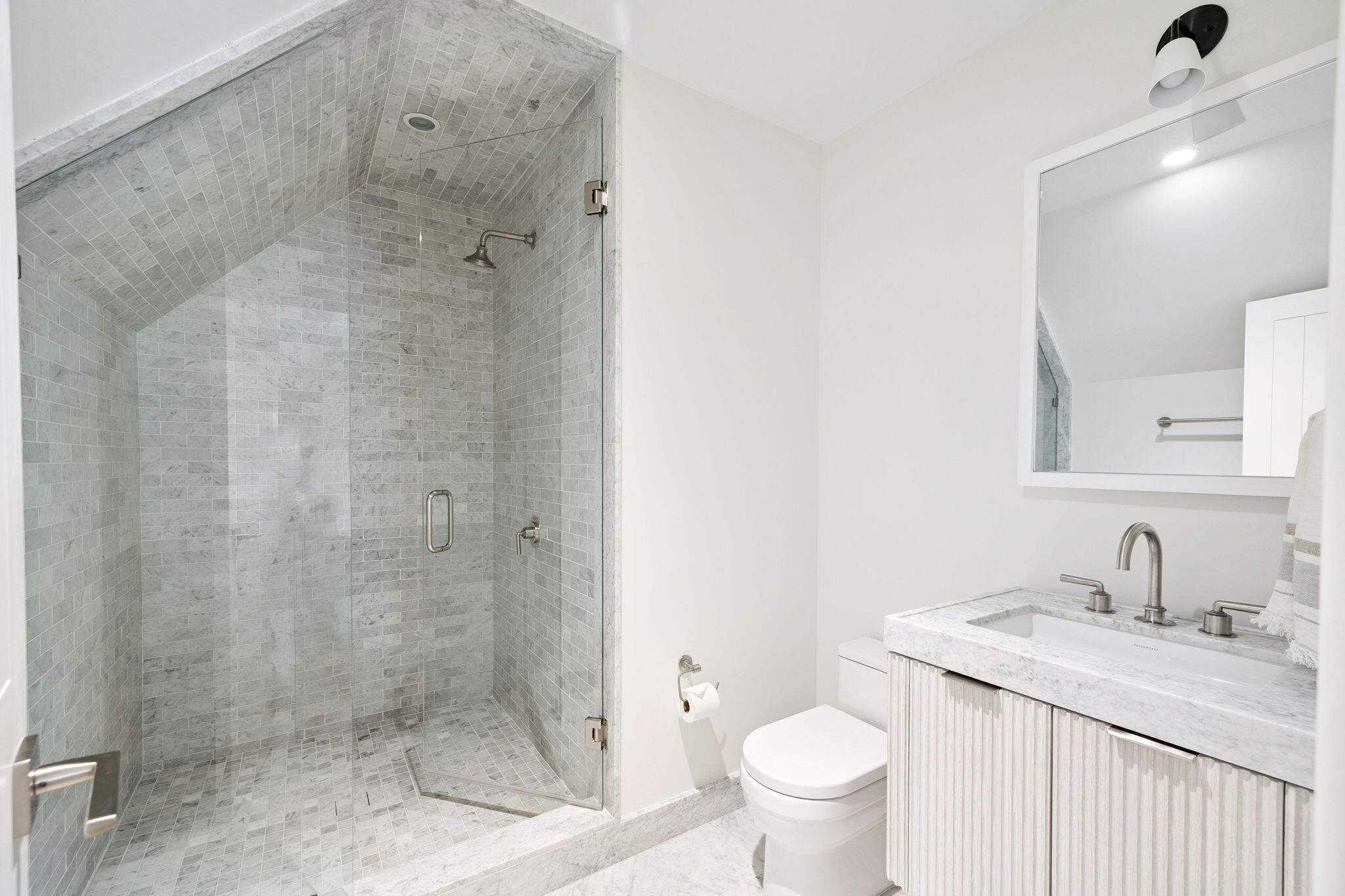 53 Portico Ln Inlet Beach Inlet Beach, FL 32461 - Photo 37 of 41 a bathroom with a granite countertop sink a toilet and a shower