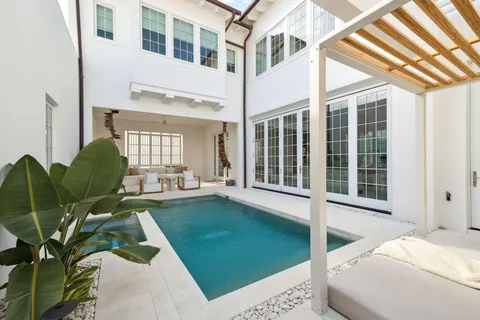 a view of outdoor space with swimming pool