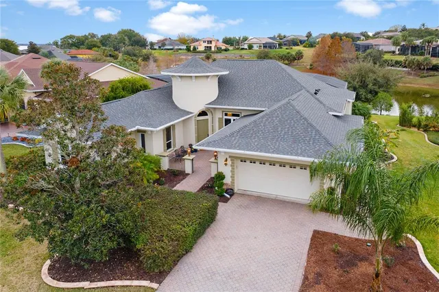 an aerial view of a house