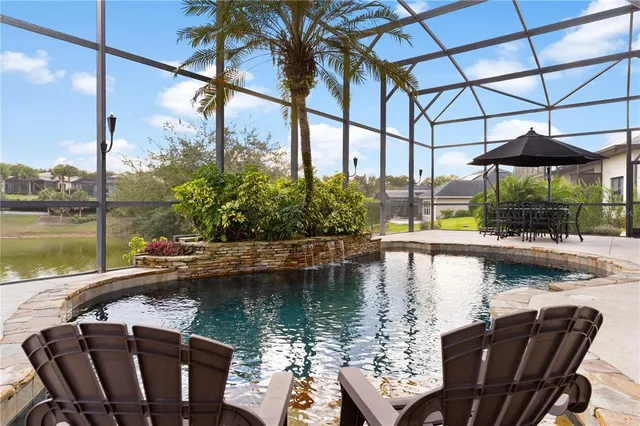 a view of a lake with a mountain