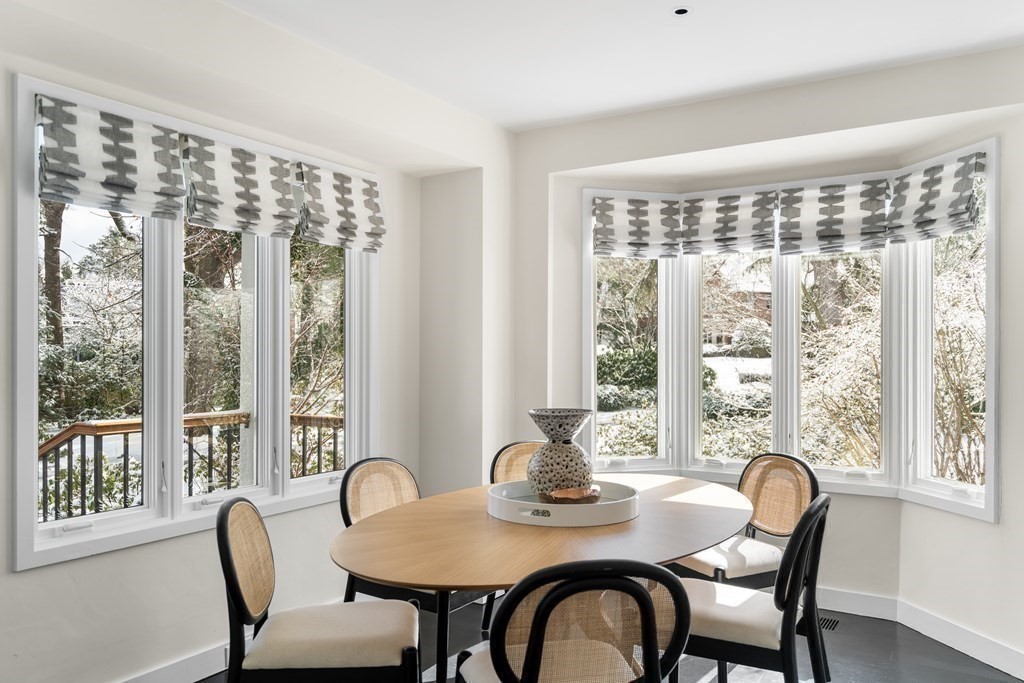 35 Wykeham Road Newton, MA 02465 - Photo 18 of 40 a dining room with furniture window outside view and wooden floor