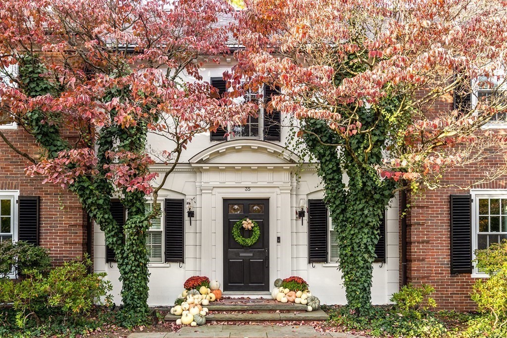 35 Wykeham Road Newton, MA 02465 - Photo 4 of 40 front view of a house with potted plants