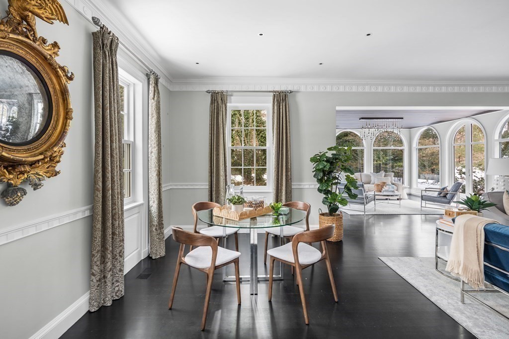 35 Wykeham Road Newton, MA 02465 - Photo 8 of 40 a view of a dining room with furniture window and wooden floor