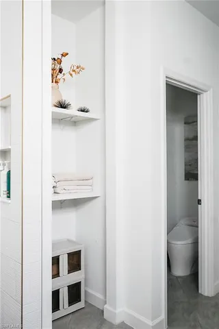 a view of white cabinets