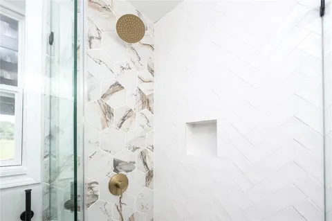 a bathroom with a shower