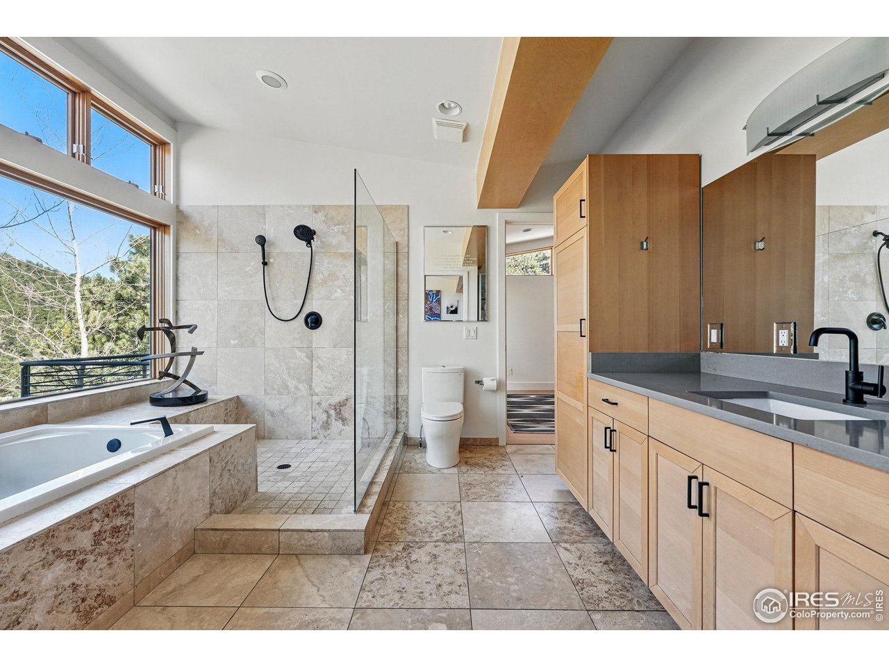 1127 Valley Lane Boulder, CO 80302 - Photo 27 of 48 a bathroom with a sink a toilet and shower