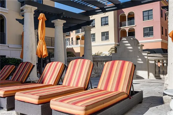 a view of a lake with building