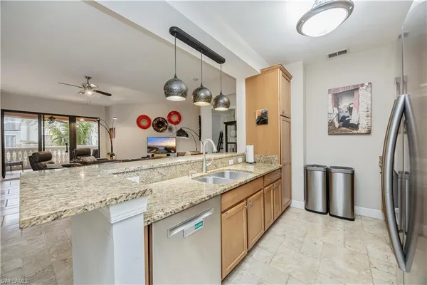 a living room with furniture