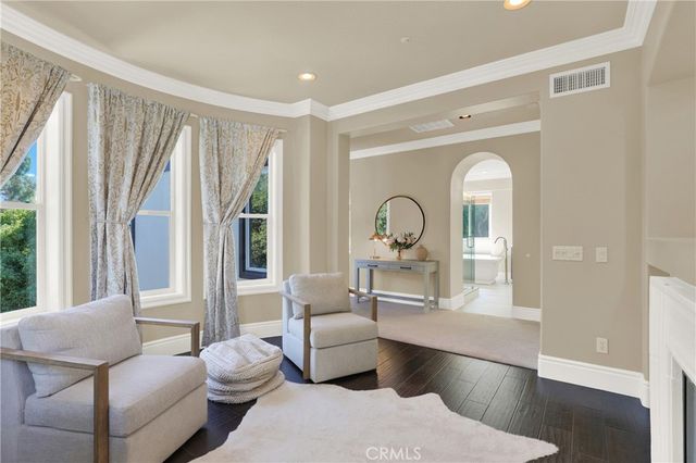 an aerial view of a house with outdoor space swimming pool