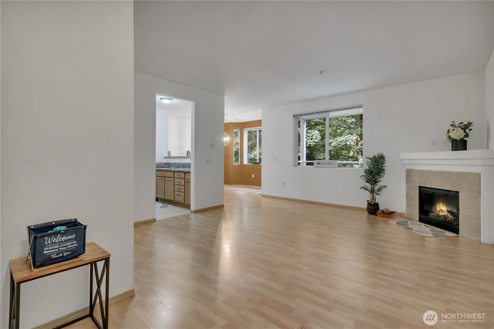 3012 Southeast 8th Place, Unit 1117 Renton, WA 98058 - Photo 3 of 28 a view of an empty room with window and fire place