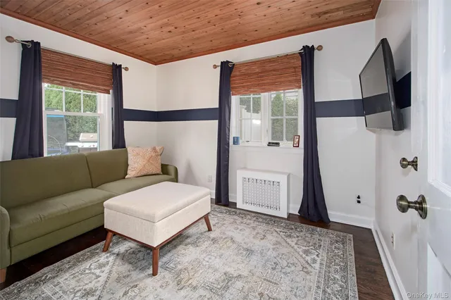 a living room with a couch and a table