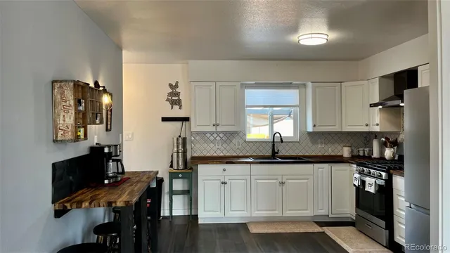 a kitchen with a sink cabinets and stainless steel appliances