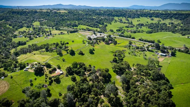 a view of a lake with a houses