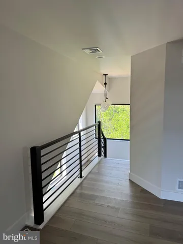 a view of an entryway with a workspace